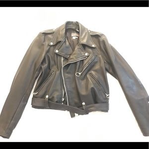 BROOKS CLASSIC BLACK LEATHER MOTORCYCLE JACKET